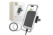 Puhelin - Adapterit & Laturit - Tech-Protect CW19 Car Magnetic MagSafe Holder with 15W Inductive Charger for Ventilation Grille - Black - 6216990211096