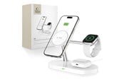 Puhelin - Adapterit & Laturit - Tech-Protect  A12 3in1 MagSafe Inductive Charger for Smartphone / Headphones / Smartwatch - White - 6216990211850