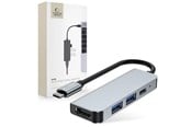 USB hub - Tech-Protect HUB V2 4in1 USB-C - USB-A 3.0 / USB-A 2.0 / USB-C / HDMI - Grey USB hub - 4 porttia - USB 2.0 - Harmaa - 9589046919350