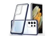Puhelin - Kannet ja kotelot - Hurtel Clear 3in1 Case for Samsung Galaxy S23 Ultra Silicone Cover with Frame Blue - 9145576272725
