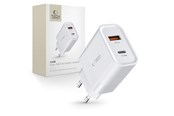 Puhelin - Adapterit & Laturit - Tech-Protect C30W USB-C PD 30W / USB-A QC 3.0 Mains Charger - White - 9589046926792