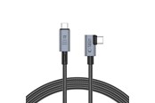 USB kaapelit - Tech-Protect UltraBoost Max L USB-C 4.0 (Straight) / USB-C 4.0 (Angled) PD 240W 8K 40Gbps 1.5m Cable - Grey - 5906302309252