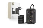 Puhelin - Adapterit & Laturit - Tech-Protect Power Strip  PC3X6 3 Sockets 240V + 3xUSB-A + 3xUSB-C 200cm - Black - 5906302310555