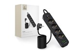 Puhelin - Adapterit & Laturit - Tech-Protect PCL4X3 Power Strip 4 Sockets 240V + 2xUSB-A + 1xUSB-C 200 cm - Black - 5906302310593