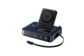 Puhelin - Adapterit & Laturit - Baseus Nomos NH21 Qi2 160W 4-in-1 Wireless Charging Station with Retractable Cable - Black - E0121700