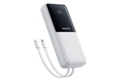 Powerbank - Baseus Lipow 20000mAh 22.5W Powerbank with two built-in cables with additional Simple USB-A - USB-C 3A 20cm cable - white Powerbank - Valkoinen - 20000 mAh - P10079102213-00