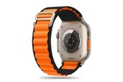 Smartwatch - Lisävarusteet - Tech-Protect Nylon Pro Strap for Apple Watch 4 / 5 / 6 / 7 / 8 / 9 / SE / Ultra 1 / 2 (42 / 44 / 45 / 49 mm) - Black & Orange - 9490713930250