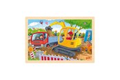 Palapelit - Goki Wooden Jigsaw Puzzle Excavator 24pcs. Puu - 57338