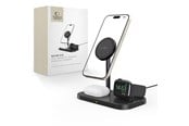 Puhelin - Adapterit & Laturit - Tech-Protect QI15W-A22 Inductive MagSafe Charger with 3in1 MagSafe Stand for Smartphone / Apple Watch / AirPods - Black - 9490713930960