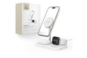 Puhelin - Adapterit & Laturit - Tech-Protect QI15W-A22 Inductive MagSafe Charger with 3in1 MagSafe Stand for Smartphone / Apple Watch / AirPods - White - 9490713930977