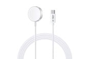 Puhelin - Adapterit & Laturit - Tech-Protect  UltraBoost Inductive Magnetic Charger with USB-C Connector for Apple Watch 1.2m - White - 9490713932704