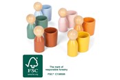 Vauva- ja taaperolelut - Small Foot - Wooden Montessori Sorting Cup with Figures - 12813