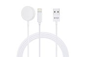 Puhelin - Adapterit & Laturit - Tech-Protect UltraBoost 2in1 Magnetic Charger with USB-C / Lightning Cables for Apple Watch 1.5m - White - 9490713932780