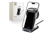 Puhelin - Adapterit & Laturit - Tech-Protect QI15W-A26 Inductive Charger 15W 3in1 for Smartphone / Headphones / Apple Watch - Black - 9490713934487