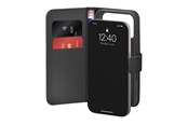 Puhelin - Kannet ja kotelot - Puro Wallet Stand Case for iPhone 17 Pro Made of Eco-Leather with a Flap Wallet and Stand Function - Black - PUIPC17P63BOOKC8BLK