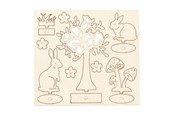 Rakennussarjat - Creativ Company DIY Wooden Figures Hares Tree and Mushrooms - 57942