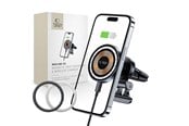 Puhelin - Adapterit & Laturit - Tech-Protect MM15W-V5 Car Phone Holder with MagSafe 15W Inductive Charger for Air Vent - Black - 9490713934739