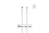 USB kaapelit - Puro Plain Cable for Apple with MFI USB-C - Lightning 2.0 2.4A 2m - White - CAPLTUSBC2MTWHI