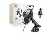 Puhelin - Adapterit & Laturit - Tech-Protect CM15W-V1 Car Phone Holder with Inductive Charger 15W for Cockpit / Air Vent Grille - Black - 9490713935095