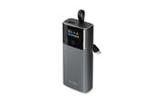 Powerbank - SBS 10000mAh PD 20W Powerbank with LCD Display and Built-in USB-C Cable - Gray Powerbank - musta - 10000 mAh - TTBB10000LCDPD20
