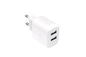 Puhelin - Adapterit & Laturit - Puro PROLITE 10W 2x USB-A Wall Charger - White - PUTC2USBA10WDYWHI