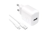 Puhelin - Adapterit & Laturit - Puro PROLITE 10W USB-A wall charger + USB-A - USB-C cable 1.2m - white - PUTCUSBA10WDYKACWHI