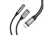 USB kaapelit - Tech-Protect  UltraBoost Lightning Cable (Male) / Mini Jack 3.5mm (Female) - Lightning (Female) - Black - 9319456607376