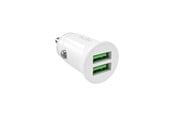 Puhelin - Adapterit & Laturit - Puro Pro Lite Car Charger 2x USB-A 10W - White - PUMCHUSB2A10WWHI