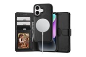 Puhelin - Kannet ja kotelot - Tech-Protect MagSafe Wallet Case with Wallet for iPhone 16 - Black - 5906302311583