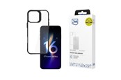 Puhelin - Kannet ja kotelot - 3mk Satin Armor Case+ for iPhone 16 Pro Max - Transparent with Black Frame - 5903108586566