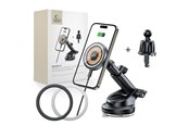 Puhelin - Adapterit & Laturit - Tech-Protect MM15W MagSafe Car Mount with 15W Induction Charger for Air Vent and Dashboard - Black - 5906302313228