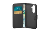 Puhelin - Kannet ja kotelot - Puro PU Leather Booklet Case with Flap and Wallet for Samsung Galaxy S25+ - Black - PUSGS25PBOOKC8BLK