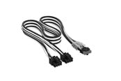 Sisäiset virtakaapelit - Corsair Elite Premium Individually Sleeved 2x 8-Pin to PCIe 12V-2x6 600W (Type 4) - Musta / Valkoinen - CP-8920425
