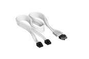 Sisäiset virtakaapelit - Corsair Elite Premium Individually Sleeved 2x 8-Pin to PCIe 12V-2x6 600W (Type 5) - Valkoinen - CP-8920428