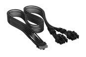 Sisäiset virtakaapelit - Corsair Elite Premium Individually Sleeved PCIe 12V-2x6 to 2x 8-pin (6+2 split) - Musta - CP-8920435