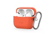 Puhelin - Kannet ja kotelot - Tech-Protect Silicone Hook Case for Apple AirPods Pro 1/2 - Orange - 5906302313358