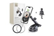 Puhelin - Adapterit & Laturit - Tech-Protect Car Mount with 15W  MM15W-V6 Charger with MagSafe for Dashboard and Air Vent - Black - 5906302313372