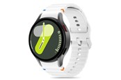 Smartwatch - Lisävarusteet - Tech-Protect Silicone Sport Strap for Samsung Galaxy Watch 4 / 5 / 5 Pro / 6 / 7 / FE - White - 5906302313396
