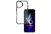 Puhelin - Kannet ja kotelot - 3mk Satin Armor Case+ for iPhone 16 Plus - Transparent with Black Frame - 5903108586542