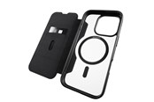 Puhelin - Kannet ja kotelot - Puro Book Mag MagSafe Leather Case with Flap and Card Slot for iPhone 16 Pro Max - Black - PUIPC16P67BKMAGBLK