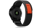 Smartwatch - Lisävarusteet - Tech-Protect Nylon Strap for Garmin Fenix 5 / 6 / 6 Pro / 7 - Black & Orange - 9319456606751