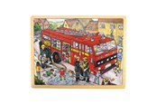 Palapelit - Bigjigs Wooden Jigsaw Puzzle Fire Truck - 24 pcs. Puu - BJ742