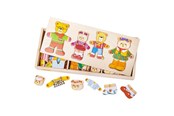 Palapelit - Bigjigs Wooden Dress-Up Puzzle Bear Family - 72 pieces. Puu - BJ766