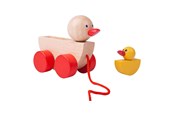 Vauva- ja taaperolelut - Bigjigs Wooden Pull Animal Duck with Chick - BJ770