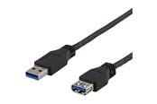 USB kaapelit - Deltaco USB3-241 - USB extension cable - USB Type A to USB Type A - 1 m - USB3-241