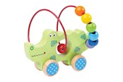 Vauva- ja taaperolelut - Bigjigs Wooden Push Figure Crocodile with Bead Spiral - BB070