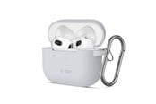 Puhelin - Kannet ja kotelot - Tech-Protect Silicone Hook Case for Apple AirPods 3 - Gray - 5906302375097