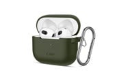 Puhelin - Kannet ja kotelot - Tech-Protect Silicone Hook Case for Apple AirPods 3 - Green - 5906302375110