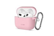 Puhelin - Kannet ja kotelot - Tech-Protect Silicone Hook Case for Apple AirPods 3 - Pink - 5906302375127
