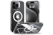 Puhelin - Kannet ja kotelot - Tech-Protect MagStand MagSafe Case for iPhone 16 Pro - Transparent - 5906302375844